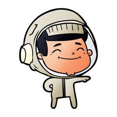 Obraz premium happy cartoon astronaut