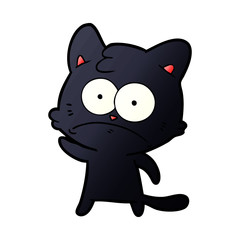 cartoon nervous cat
