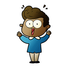 cartoon excited man