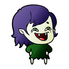 cartoon laughing vampire girl