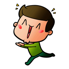 cartoon excited man