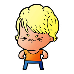 cartoon frustrated woman