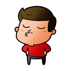 cartoon model guy pouting