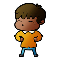 cartoon curious boy