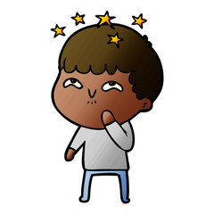 cartoon amazed boy
