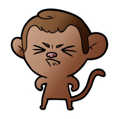 cartoon annoyed monkey