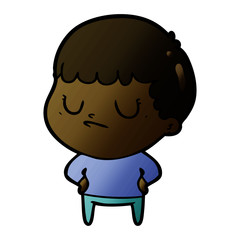 Obraz premium cartoon grumpy boy