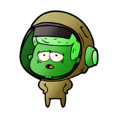 cartoon tired astronaut