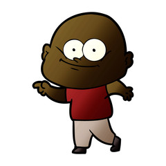 cartoon bald man staring