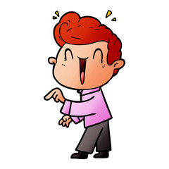 cartoon excited man