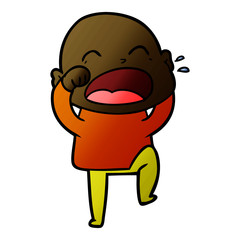 cartoon shouting bald man