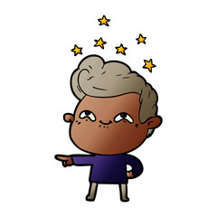 cartoon excited man