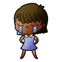 cartoon woman crying