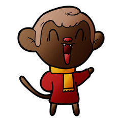 cartoon laughing monkey