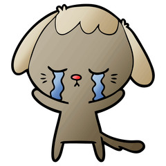 cute puppy crying cartoon