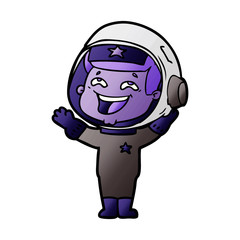cartoon laughing astronaut