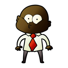 Fototapeta premium cartoon bald man staring
