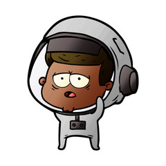 cartoon tired astronaut