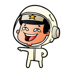 cartoon laughing astronaut