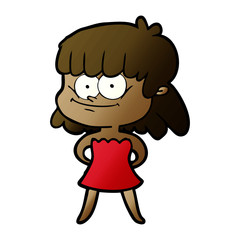 cartoon smiling woman