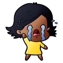Obraz premium cartoon woman crying