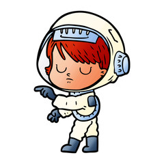 cartoon astronaut woman