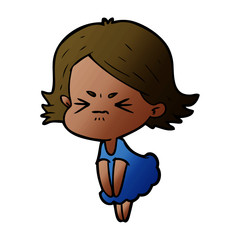 cartoon angry woman