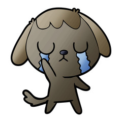 cute cartoon dog crying