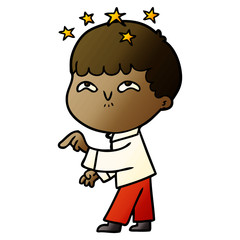 cartoon amazed boy