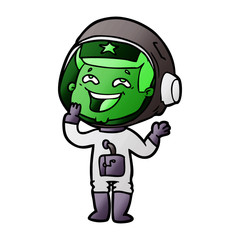 cartoon laughing astronaut