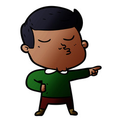 cartoon model guy pouting