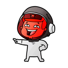 cartoon laughing astronaut