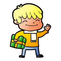 cartoon happy boy