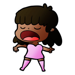 cartoon woman talking loudly