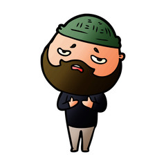 cartoon worried man with beard