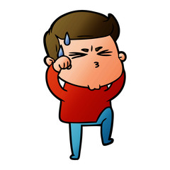 Obraz premium cartoon man sweating
