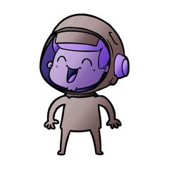 happy cartoon astronaut