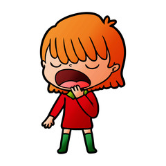 cartoon woman talking loudly