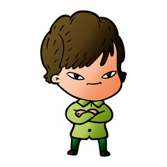 cartoon happy woman
