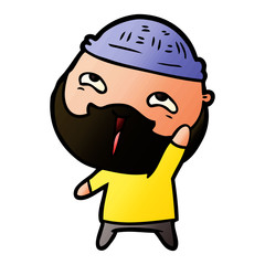 cartoon happy bearded man