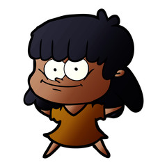 cartoon girl smiling
