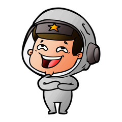 Obraz premium cartoon laughing astronaut