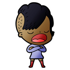 Obraz premium cartoon cool hipster girl talking
