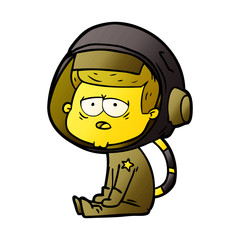 Obraz premium cartoon tired astronaut