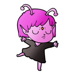 cartoon alien girl