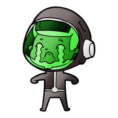 cartoon crying astronaut