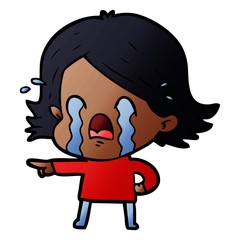 cartoon woman crying