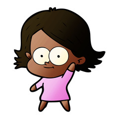 happy cartoon girl