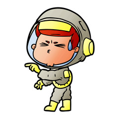 cartoon stressed astronaut