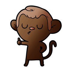 cartoon calm monkey